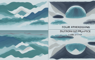 Four distinct phases represented by four different landscapes or seasons