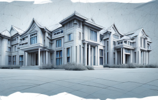 Several detailed architectural sketches of different house designs