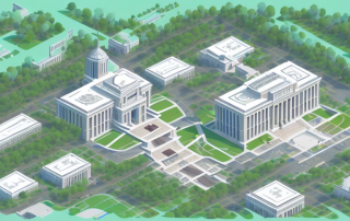 A variety of public facilities like a park