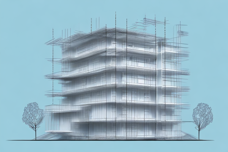 A three-story house under construction