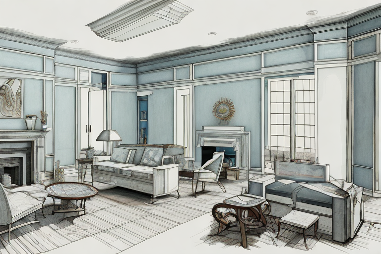 An interior of a house undergoing renovation