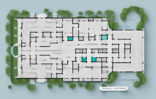 An intricately detailed architectural floor plan