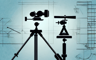 Various surveying tools such as a theodolite