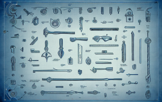 Various tools commonly used by locksmiths
