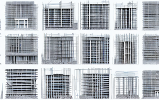 Various construction stages of a building