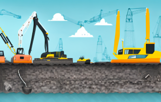 Various tools and equipment used in canal construction