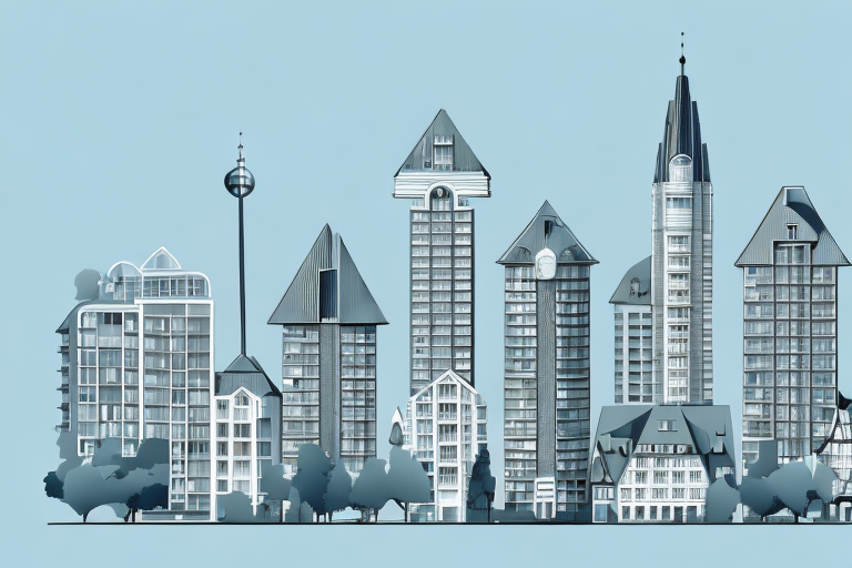 A german cityscape with a focus on various types of residential buildings