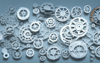 Various industrial tools and machines interlinked