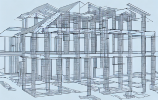 Various stages of a house construction