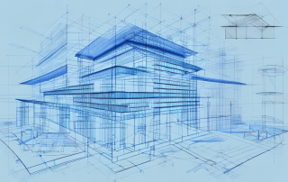 Various architectural tools and blueprints