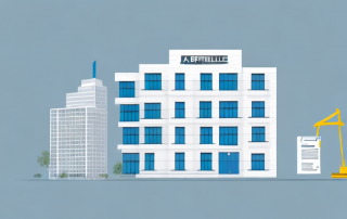 A residential building transforming into a commercial building