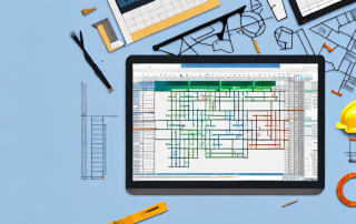 A computer screen displaying an excel spreadsheet with various construction project timelines