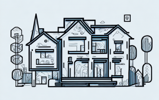 An impressive house drawn in a minimalist