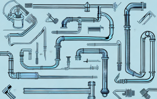 Various plumbing tools such as a wrench