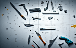 Various tools such as a plasterboard