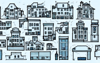 A small town with various buildings