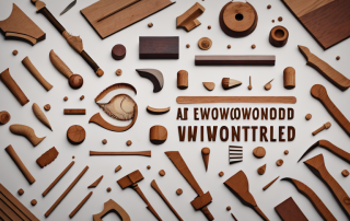 A woodworking workshop with various carpentry tools and a half-finished wooden furniture piece