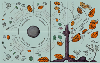 Four distinct phases of a project represented by four different landscapes: a seedling in fertile soil (initiation)