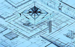 Various architectural tools such as blueprints