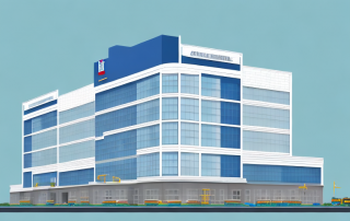 A commercial building undergoing transformation