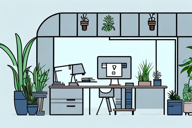 A modern and practical office space created inside a shipping container