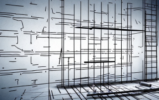 A construction site with drywall panels