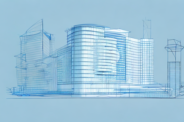 An architect's drafting table with blueprints