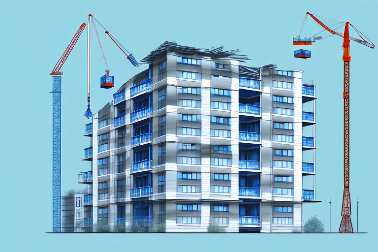 A multi-story apartment building under construction