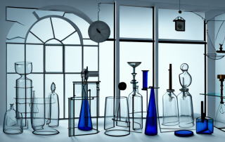 Various glassware items like wine glasses
