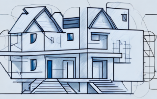A step-by-step process of sketching a house