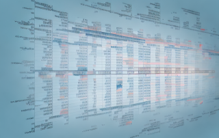 A complex financial chart or graph