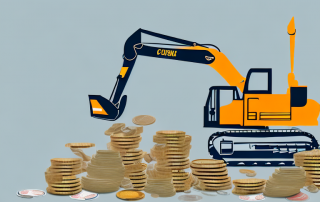 Various construction equipment like a bulldozer