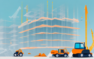 A construction site with an unfinished building