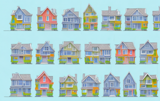 A variety of houses ranging from small to large