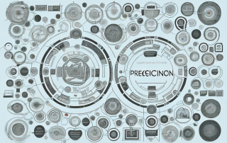 Various stages of a project represented as distinct segments on a circular path