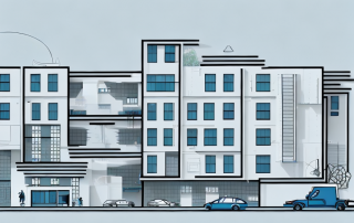 A commercial building being transformed into a residential space
