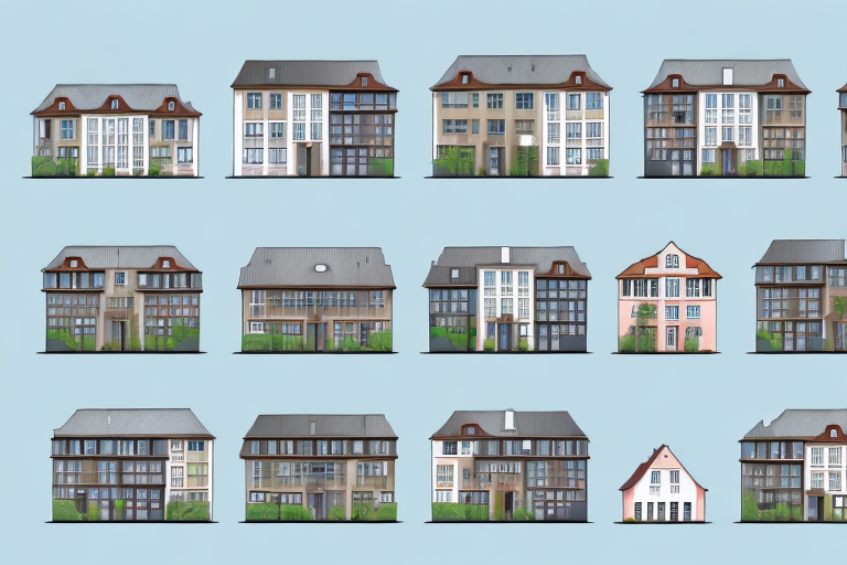 Various styles of residential buildings representing different regions in germany