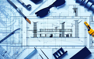 Construction tools like a hard hat