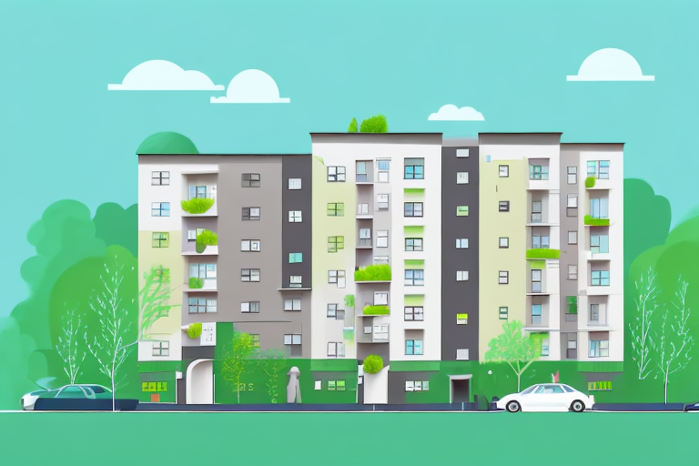 A modest apartment building with a sign indicating affordable housing