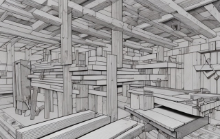 A carpenter's workshop with various woodworking tools