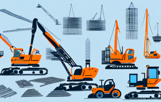 Various construction machines like excavators