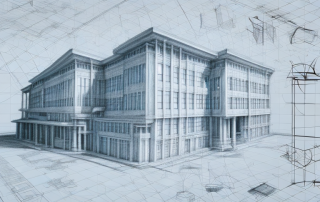 Various architectural drafting tools like rulers