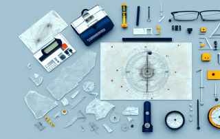 Various surveying tools such as a theodolite