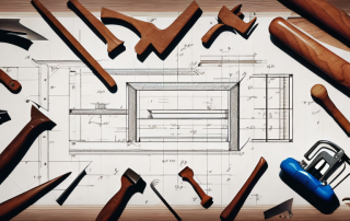 Various carpentry tools such as a hammer