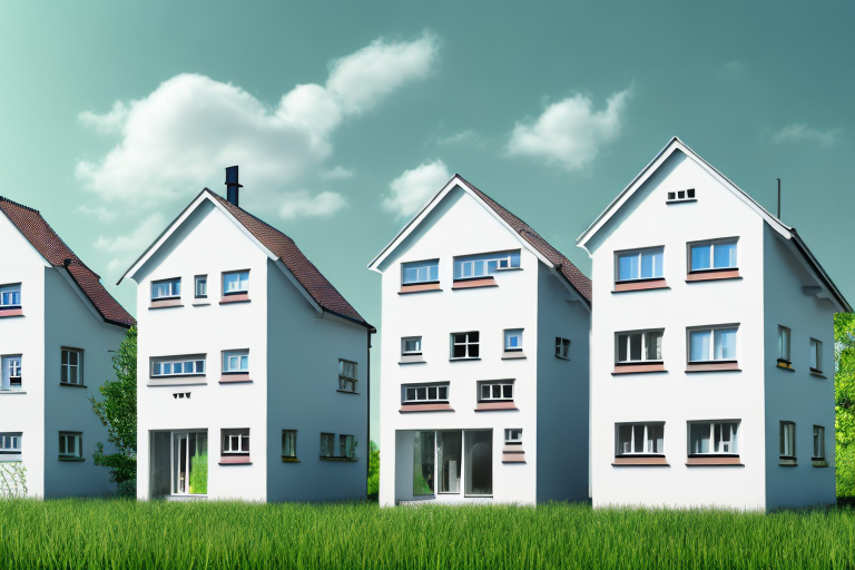 Several different styled prefabricated houses