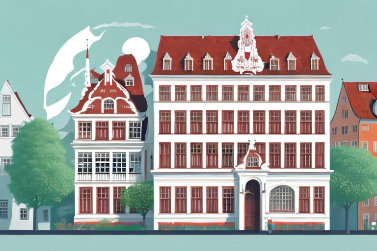 A charming traditional hamburg house with a for-sale sign in the front yard