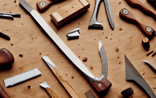 Various woodworking tools such as chisels