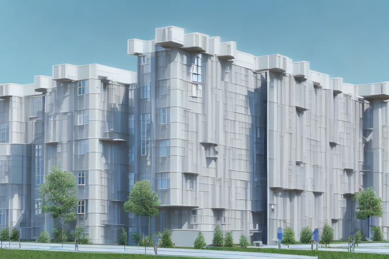 A multi-family house with four distinct units