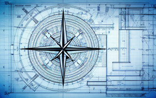 A blueprint of a building