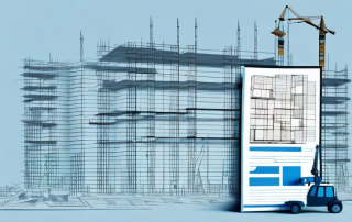 A construction site in north rhine-westphalia with a prominent signboard indicating a building permit